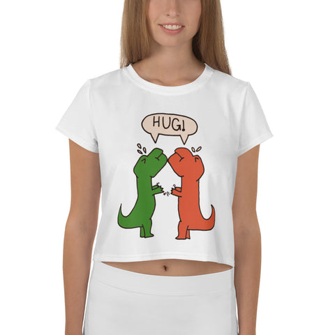 Dinosaur Hug Crop Tee